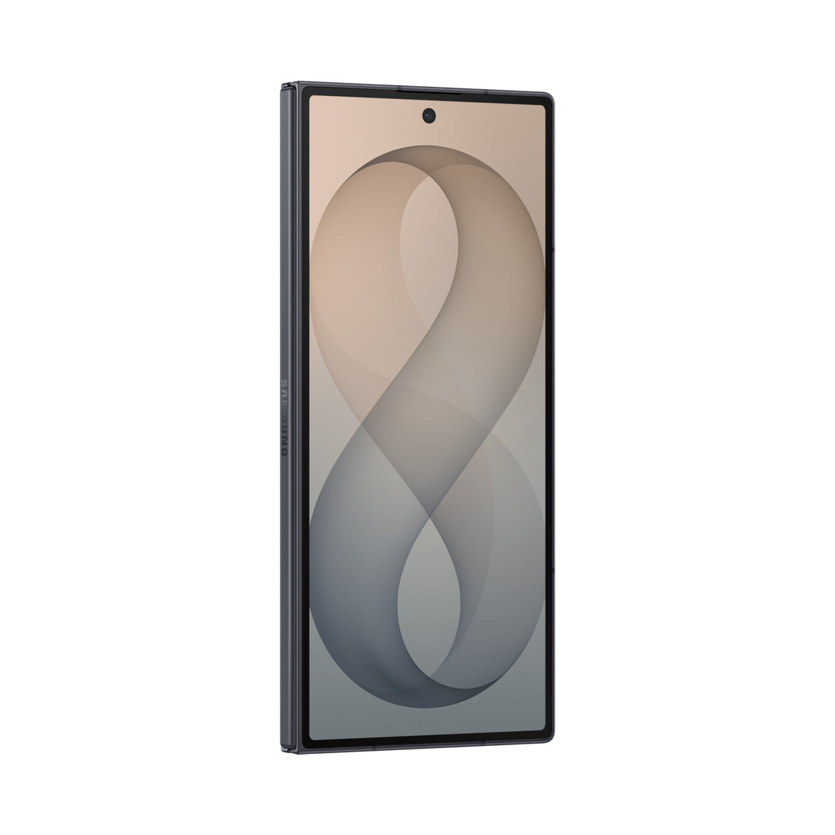 Samsung Galaxy Z Fold8 Ultra in Graphite, angled cover screen